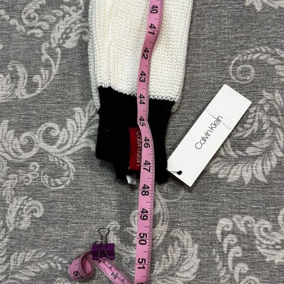 Calvin Klein Unisex Black Striped Scarf One Size - Picture 3 of 3